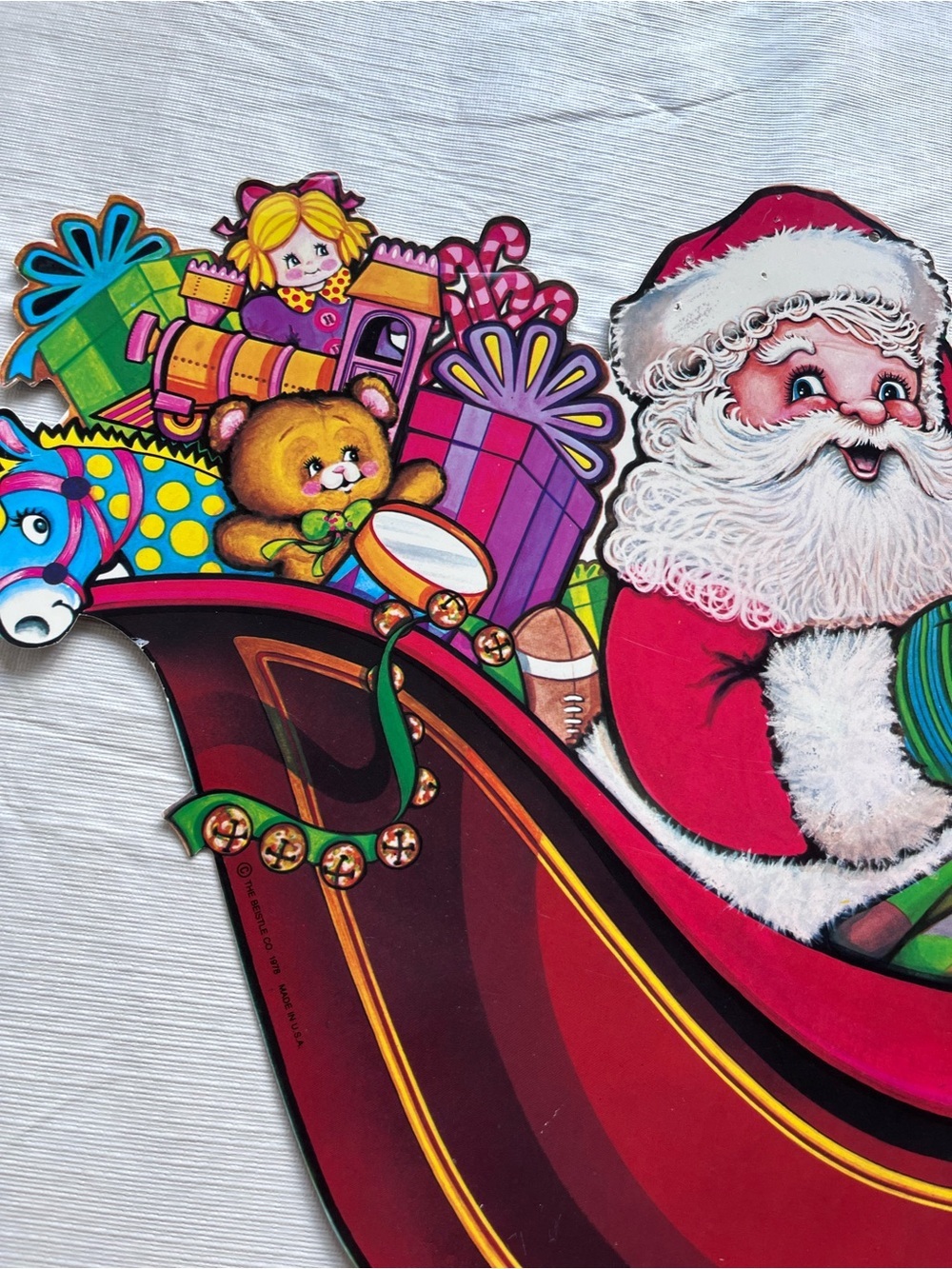 Vintage The Beistle Company 70’s Santa Reindeer Die Cut Out Set Christmas - Picture 3 of 11